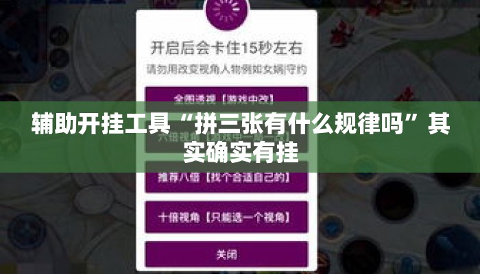 辅助开挂工具“拼三张有什么规律吗	”其实确实有挂