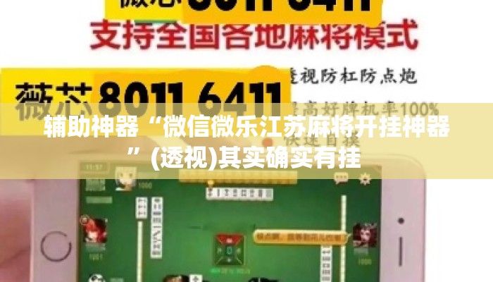 辅助神器“微信微乐江苏麻将开挂神器	”(透视)其实确实有挂 