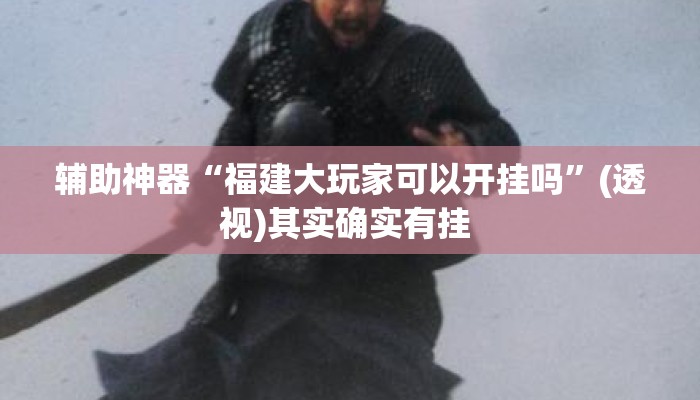 辅助神器“福建大玩家可以开挂吗	”(透视)其实确实有挂 