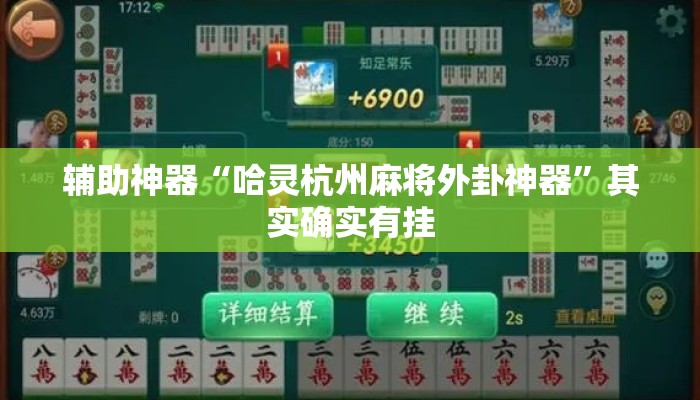 辅助神器“哈灵杭州麻将外卦神器”其实确实有挂
