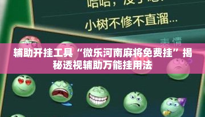 辅助开挂工具“微乐河南麻将免费挂	”揭秘透视辅助万能挂用法