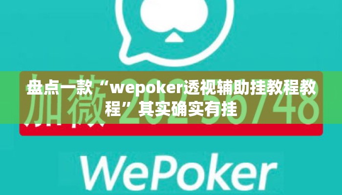 盘点一款“wepoker透视辅助挂教程教程”其实确实有挂