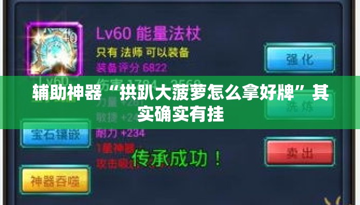 辅助神器“拱趴大菠萝怎么拿好牌”其实确实有挂