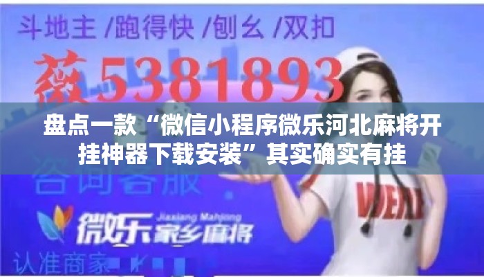 盘点一款“微信小程序微乐河北麻将开挂神器下载安装”其实确实有挂