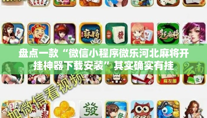 盘点一款“微信小程序微乐河北麻将开挂神器下载安装”其实确实有挂