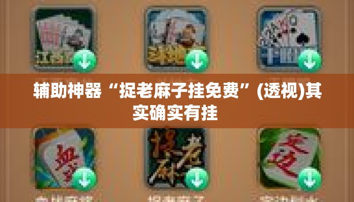 辅助神器“捉老麻子挂免费”(透视)其实确实有挂 