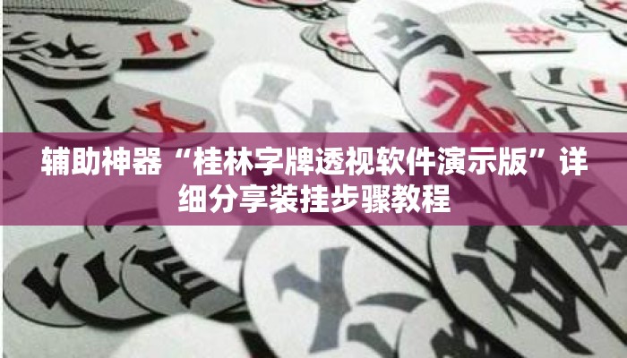辅助神器“桂林字牌透视软件演示版”详细分享装挂步骤教程