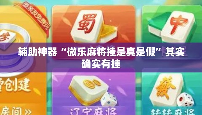 辅助神器“微乐麻将挂是真是假”其实确实有挂