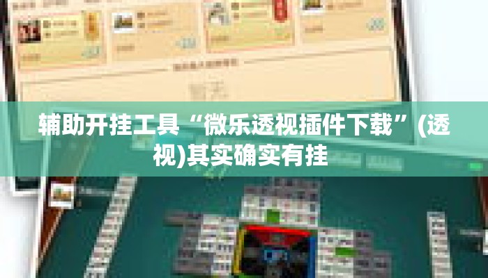 辅助开挂工具“微乐透视插件下载”(透视)其实确实有挂 