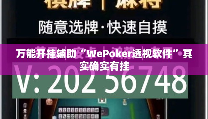 万能开挂辅助“WePoker透视软件	”其实确实有挂