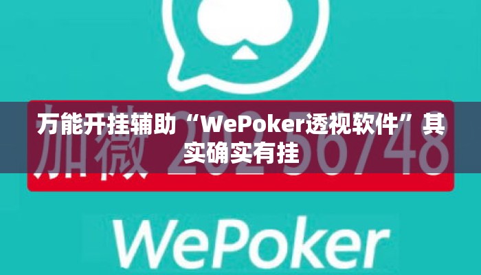 万能开挂辅助“WePoker透视软件	”其实确实有挂