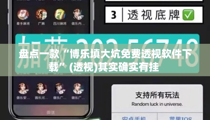 盘点一款“博乐填大坑免费透视软件下载”(透视)其实确实有挂 
