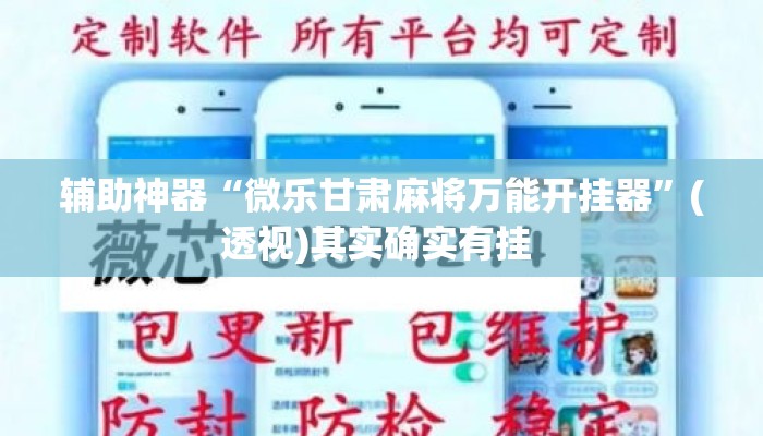 辅助神器“微乐甘肃麻将万能开挂器”(透视)其实确实有挂 
