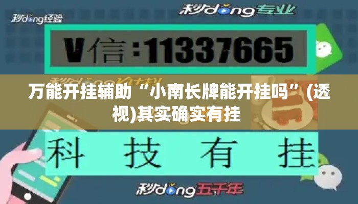 万能开挂辅助“小南长牌能开挂吗”(透视)其实确实有挂 