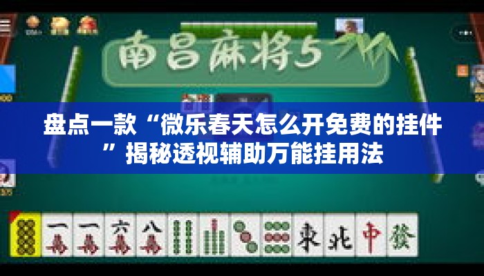 盘点一款“微乐春天怎么开免费的挂件”揭秘透视辅助万能挂用法