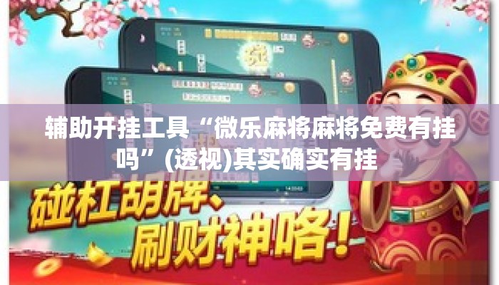 辅助开挂工具“微乐麻将麻将免费有挂吗	”(透视)其实确实有挂 