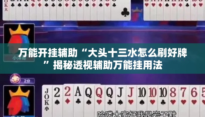 万能开挂辅助“大头十三水怎么刷好牌”揭秘透视辅助万能挂用法