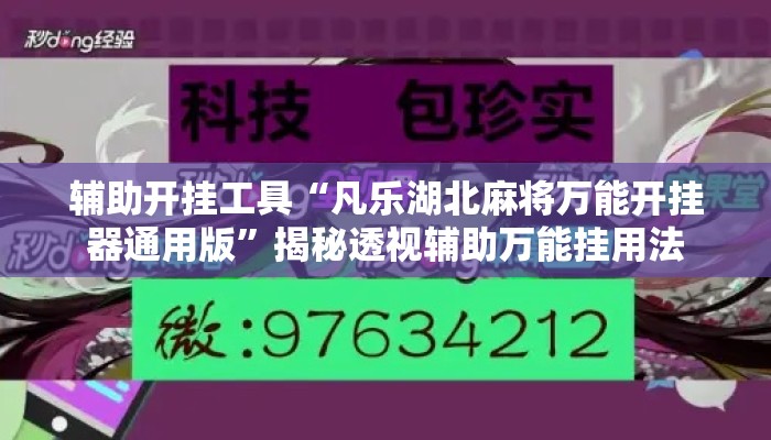 辅助开挂工具“凡乐湖北麻将万能开挂器通用版”揭秘透视辅助万能挂用法