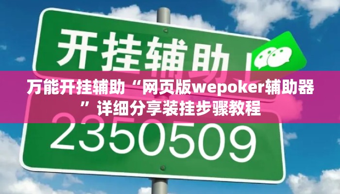 万能开挂辅助“网页版wepoker辅助器”详细分享装挂步骤教程