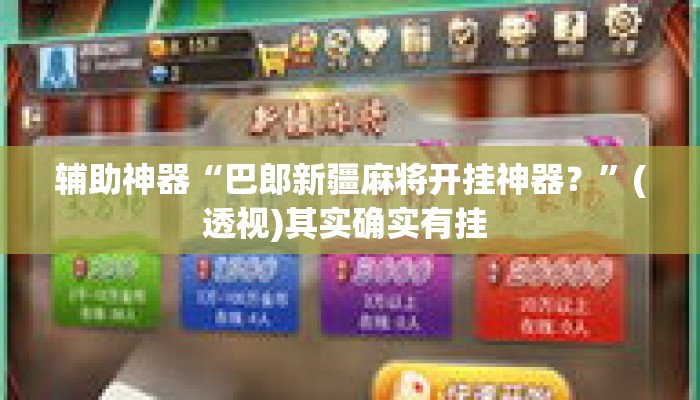 辅助神器“巴郎新疆麻将开挂神器？	”(透视)其实确实有挂 