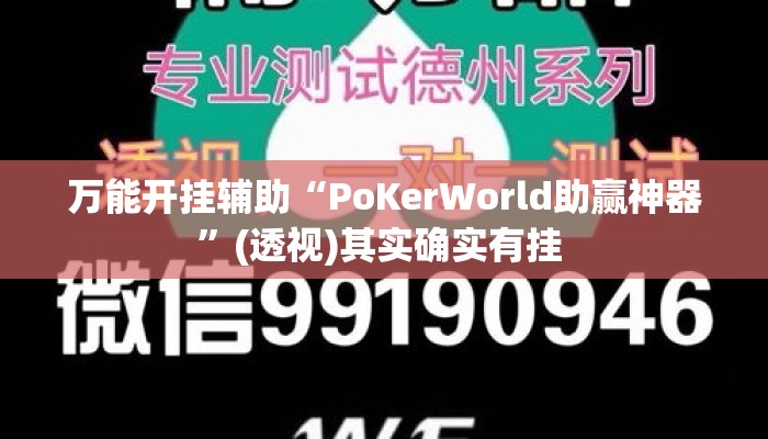 万能开挂辅助“PoKerWorld助赢神器	”(透视)其实确实有挂 