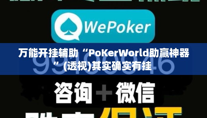 万能开挂辅助“PoKerWorld助赢神器”(透视)其实确实有挂 