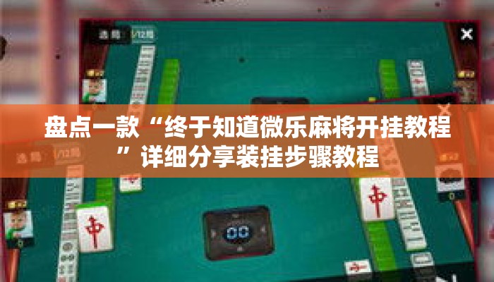辅助开挂工具“湖北雅苑麻将万能开挂器通用版”揭秘透视辅助万能挂用法