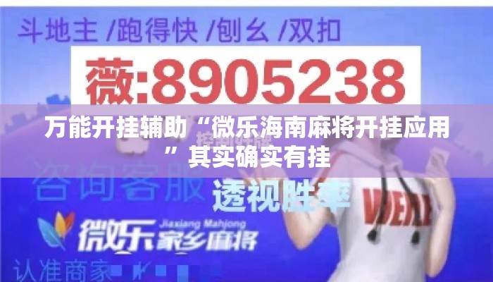 万能开挂辅助“微乐海南麻将开挂应用	”其实确实有挂