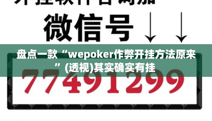 盘点一款“wepoker作弊开挂方法原来”(透视)其实确实有挂 