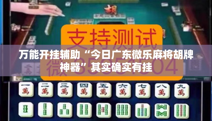 万能开挂辅助“今日广东微乐麻将胡牌神器	”其实确实有挂