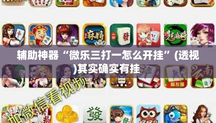 辅助神器“微乐三打一怎么开挂”(透视)其实确实有挂 