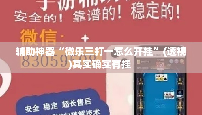 辅助神器“微乐三打一怎么开挂	”(透视)其实确实有挂 