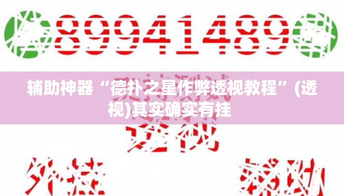 辅助神器“德扑之星作弊透视教程	”(透视)其实确实有挂 