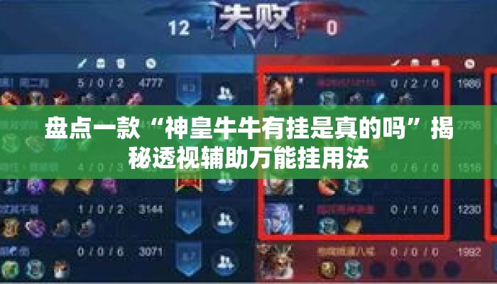 盘点一款“神皇牛牛有挂是真的吗”揭秘透视辅助万能挂用法