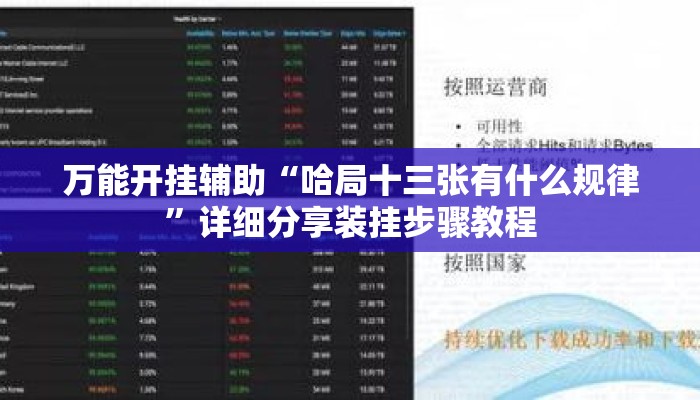 万能开挂辅助“哈局十三张有什么规律	”详细分享装挂步骤教程