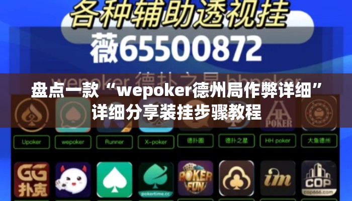 盘点一款“wepoker德州局作弊详细”详细分享装挂步骤教程