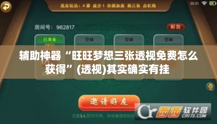 辅助神器“旺旺梦想三张透视免费怎么获得”(透视)其实确实有挂 