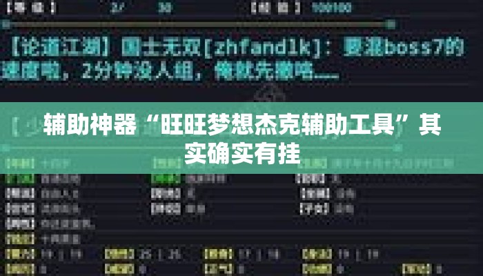 辅助神器“旺旺梦想杰克辅助工具	”其实确实有挂