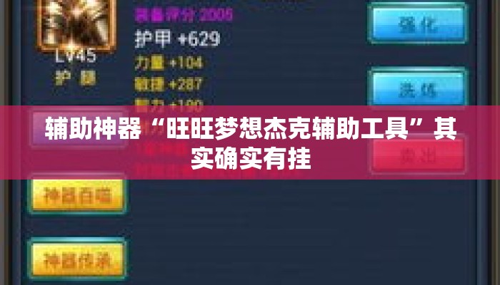 辅助神器“旺旺梦想杰克辅助工具”其实确实有挂