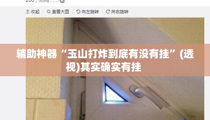 辅助神器“玉山打炸到底有没有挂”(透视)其实确实有挂 