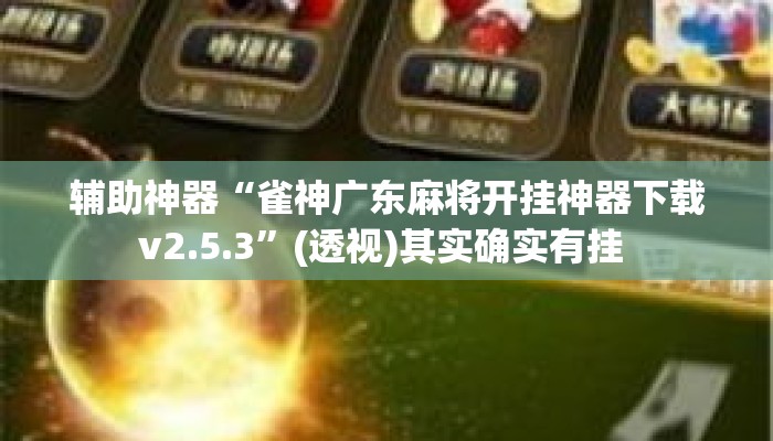 辅助神器“雀神广东麻将开挂神器下载v2.5.3”(透视)其实确实有挂 