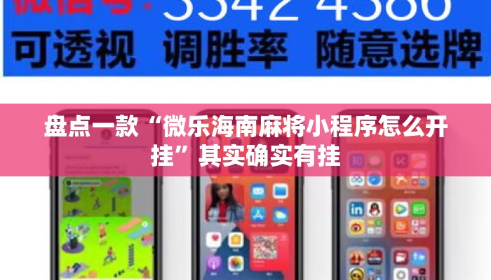 盘点一款“微乐海南麻将小程序怎么开挂”其实确实有挂