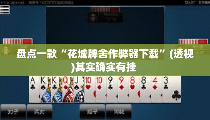 盘点一款“花城牌舍作弊器下载”(透视)其实确实有挂 