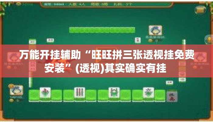 万能开挂辅助“旺旺拼三张透视挂免费安装”(透视)其实确实有挂 