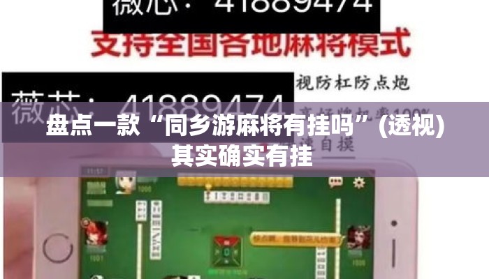 盘点一款“同乡游麻将有挂吗	”(透视)其实确实有挂 