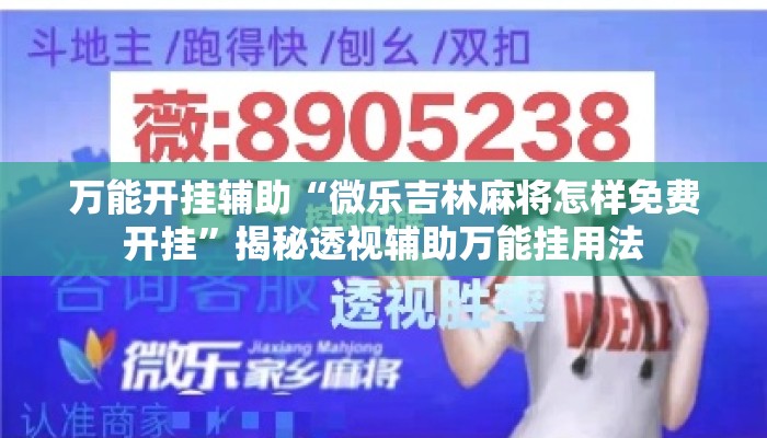 万能开挂辅助“微乐吉林麻将怎样免费开挂”揭秘透视辅助万能挂用法
