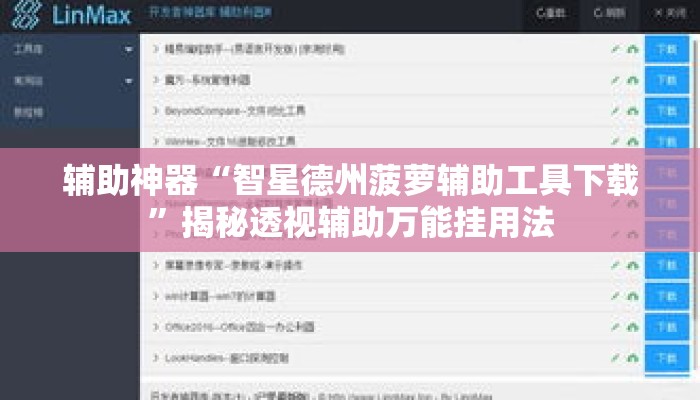 辅助神器“智星德州菠萝辅助工具下载	”揭秘透视辅助万能挂用法