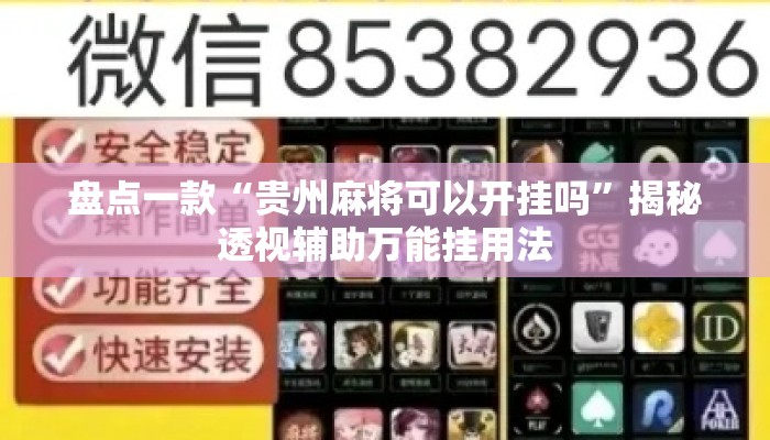 盘点一款“贵州麻将可以开挂吗”揭秘透视辅助万能挂用法