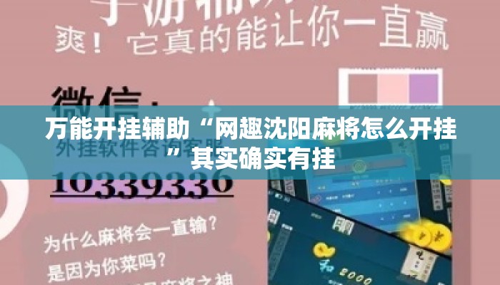 万能开挂辅助“网趣沈阳麻将怎么开挂”其实确实有挂