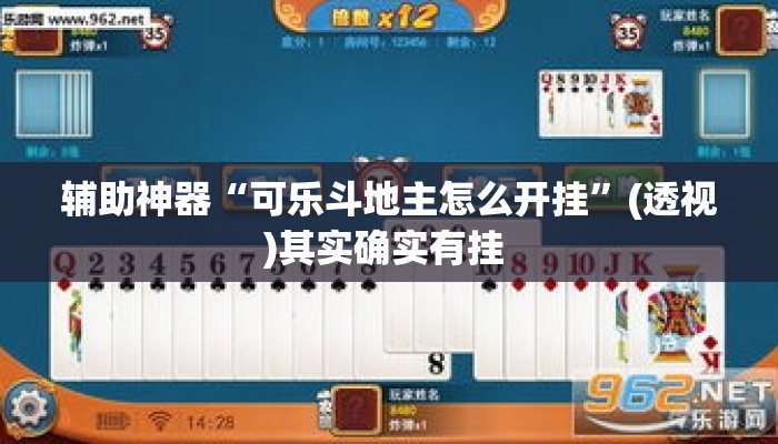 辅助神器“可乐斗地主怎么开挂”(透视)其实确实有挂 